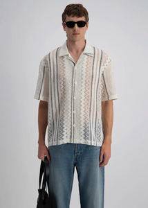 Chemise Crochet Rayée Blanc ADJ