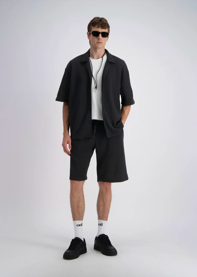 Chemise oversize Noire Unie ADJ