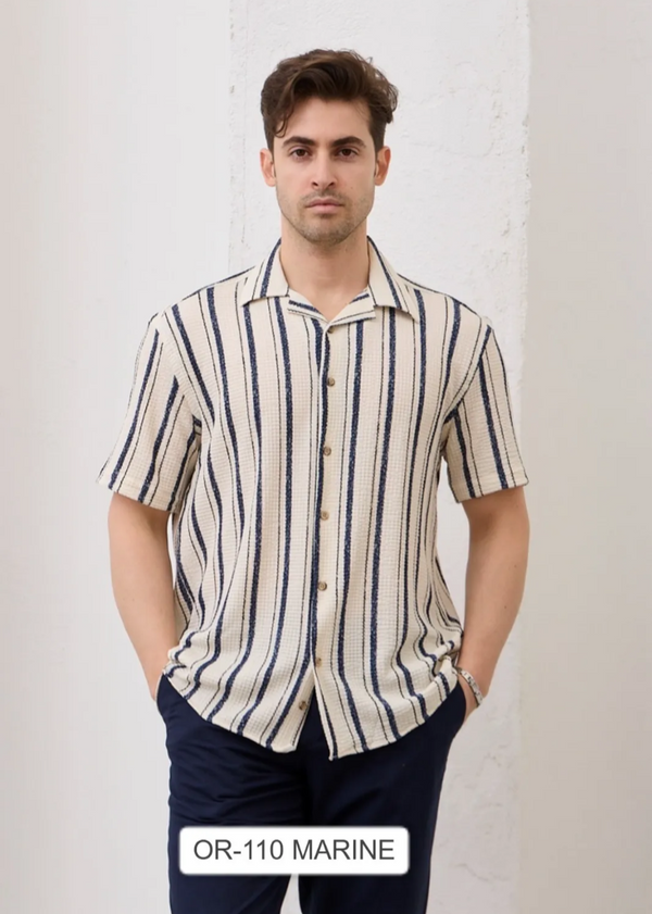 Chemise Légère Club Ju Rayée OR-011 – Bleu