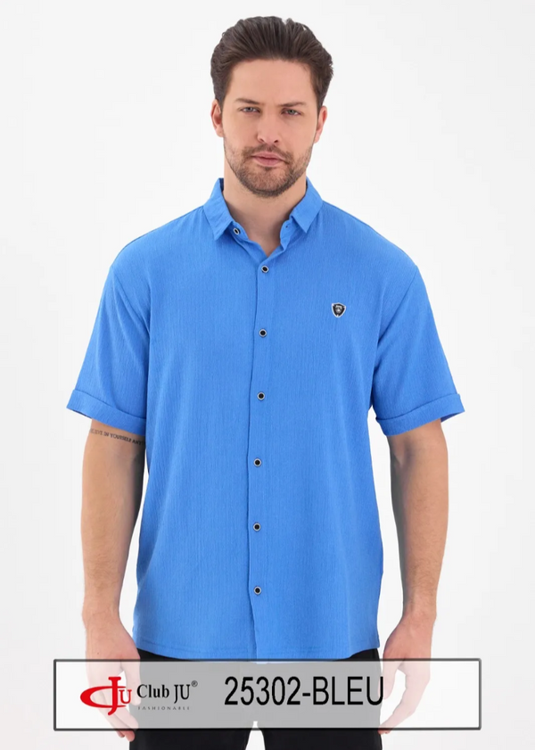 Chemise Légère Texturée Club Ju Classique 25302 – Bleu