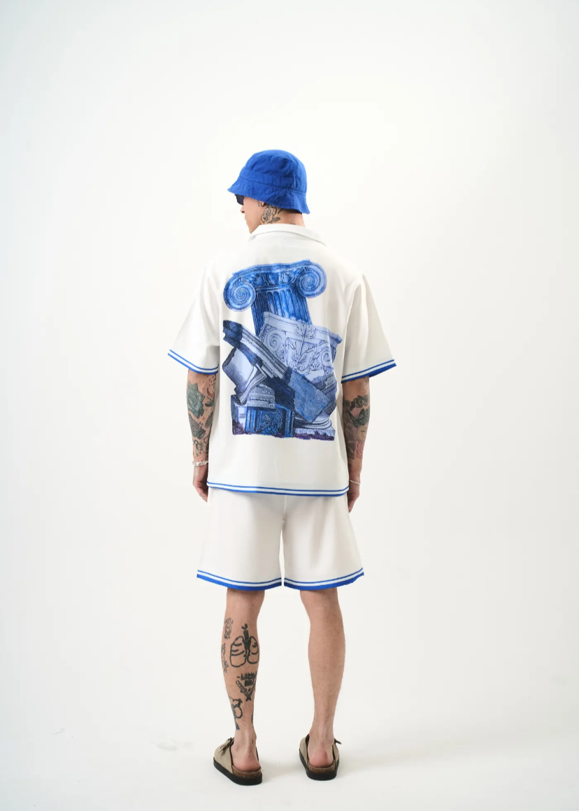 Ensemble Homme Chemise Short Hallstarz Bleu