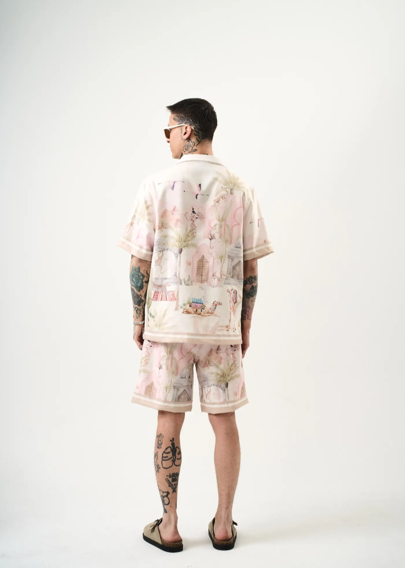 Ensemble Homme Chemise Short Hallstarz Rose