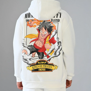 Ensemble Sweat à Capuche Oversize Money D luffy Blanc