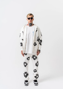 Ensemble Veste Pantalon Fleuri Hallstarz Blanc