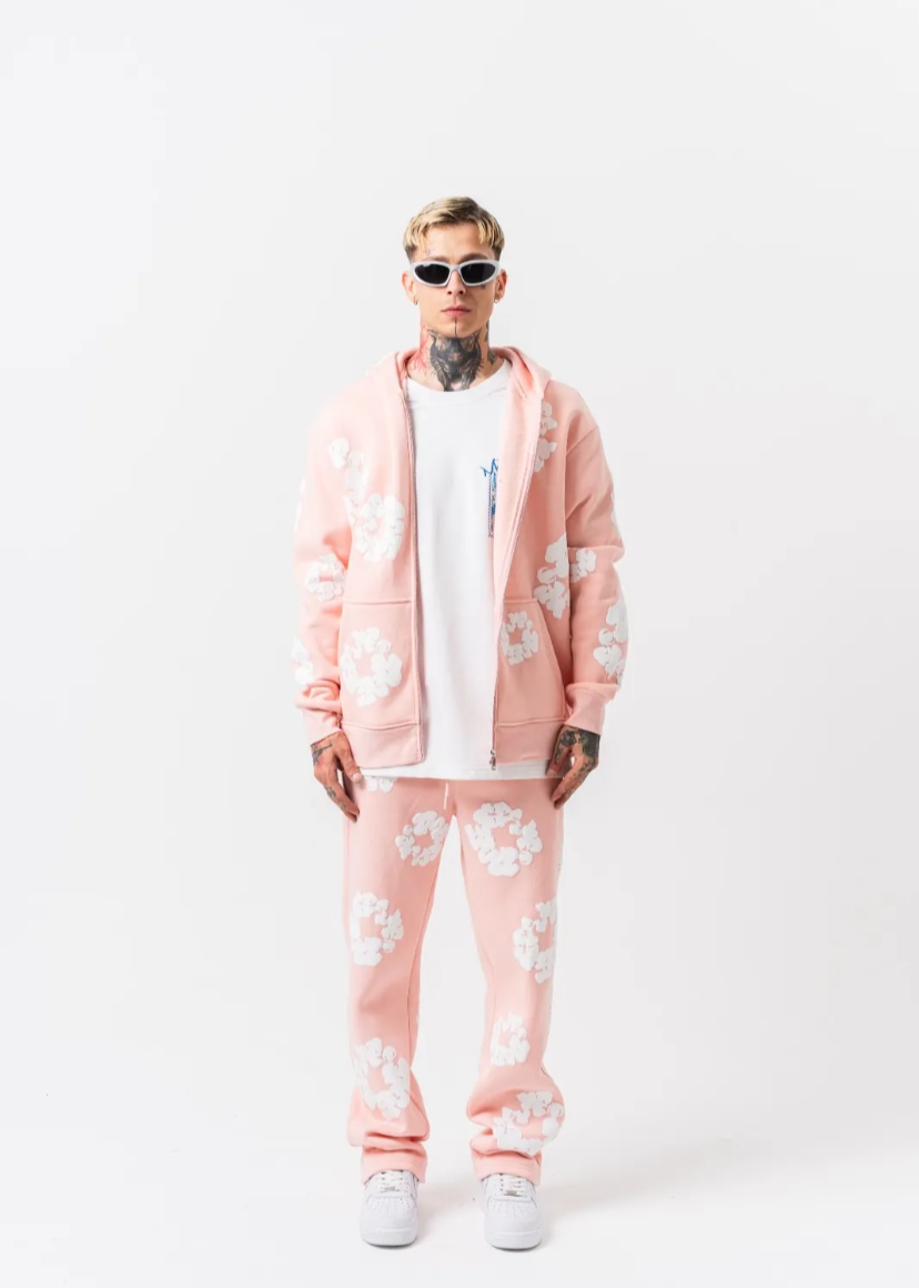 Ensemble Veste Pantalon Fleuri Hallstarz Rose