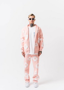 Ensemble Veste Pantalon Fleuri Hallstarz Rose