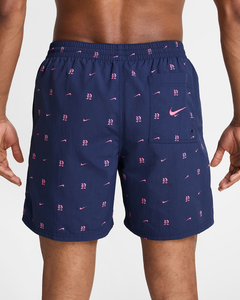 Short de bain Nike bleu marine à imprimé lettres roses NESSF518