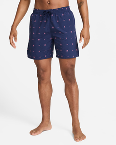Short de bain Nike bleu marine à imprimé lettres roses NESSF518