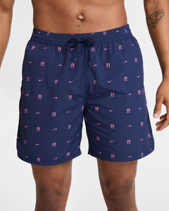 Short de bain Nike bleu marine à imprimé lettres roses NESSF518