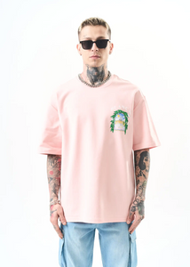 T-shirt oversize homme imprimé arcade végétale – style artistique 1581