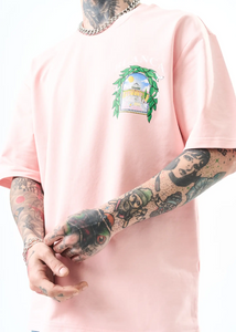 T-shirt oversize homme imprimé arcade végétale – style artistique 1581