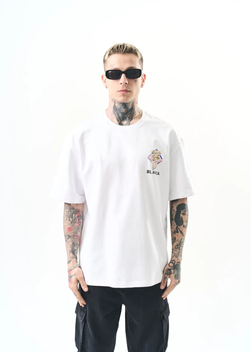 T-shirt Hallstarz oversize imprimé torche artistique – Design graphique et street 1584