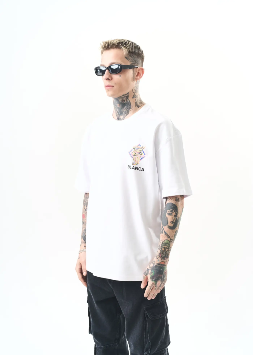 T-shirt Hallstarz oversize imprimé torche artistique – Design graphique et street 1584