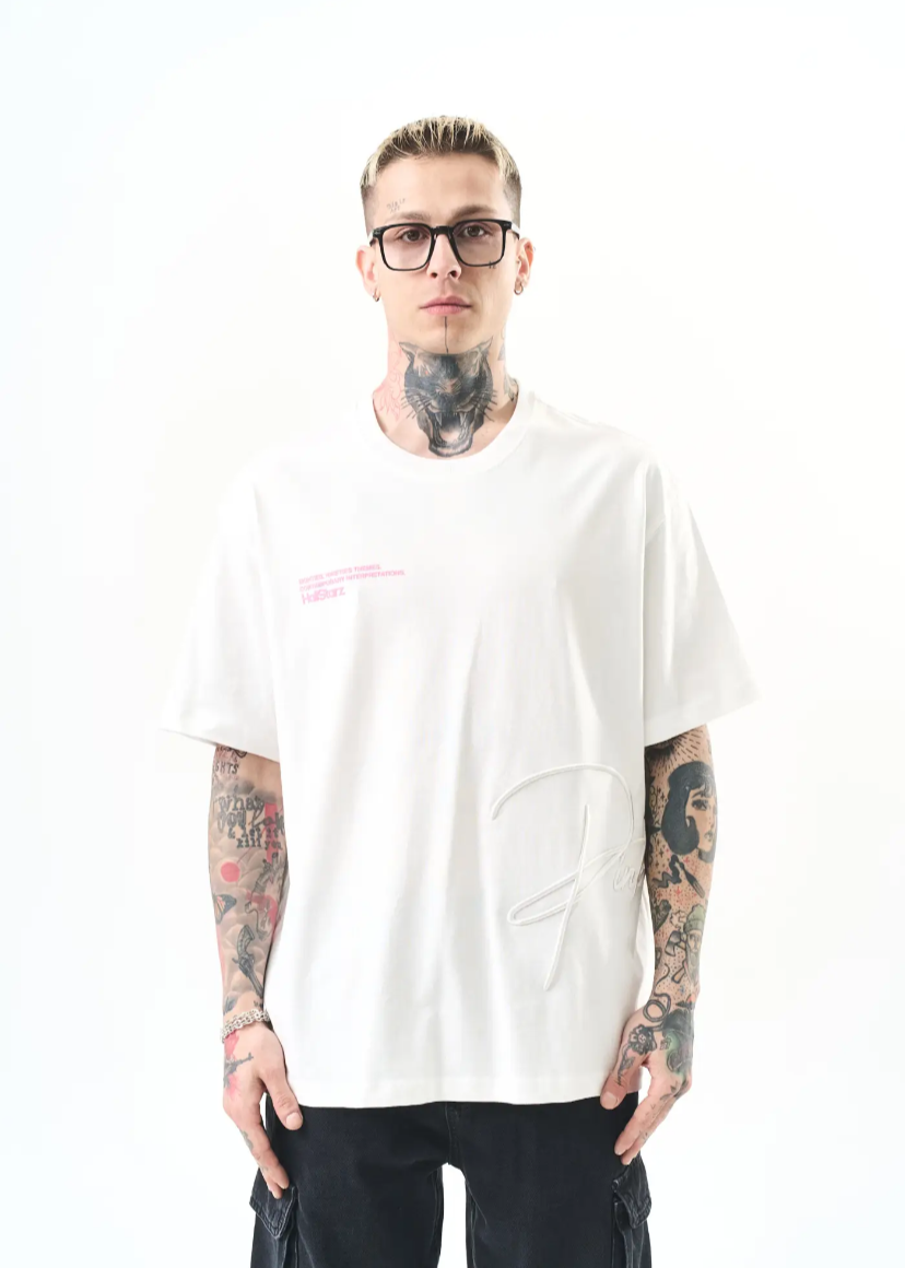 T-shirt oversize Hallstarz « Miss Cool » – imprimé panthere rose Kenya