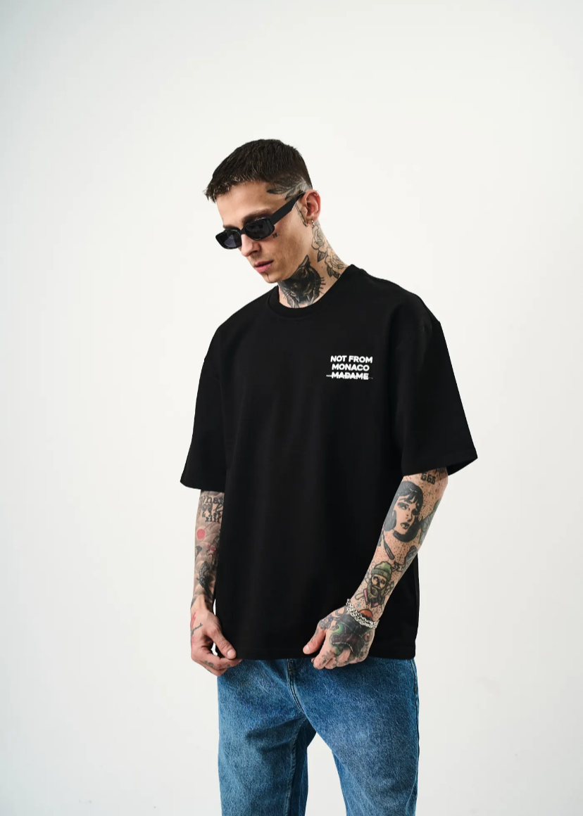 Tshirt Hallstarz Homme Not From Monaco Noir