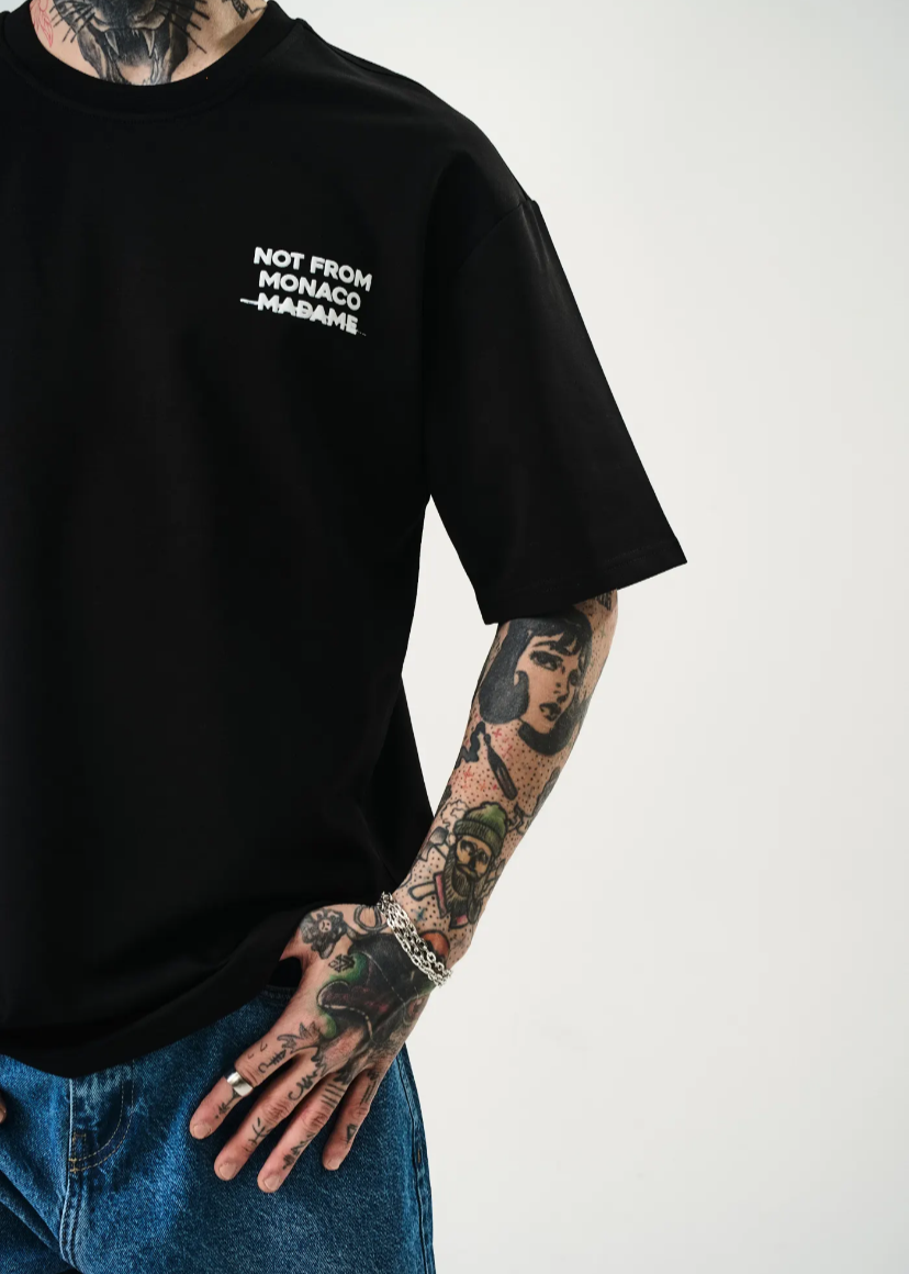Tshirt Hallstarz Homme Not From Monaco Noir