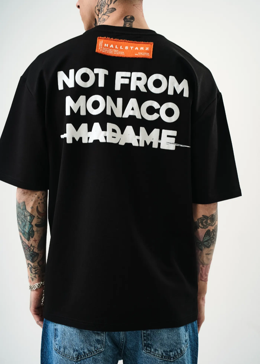 Tshirt Hallstarz Homme Not From Monaco Noir
