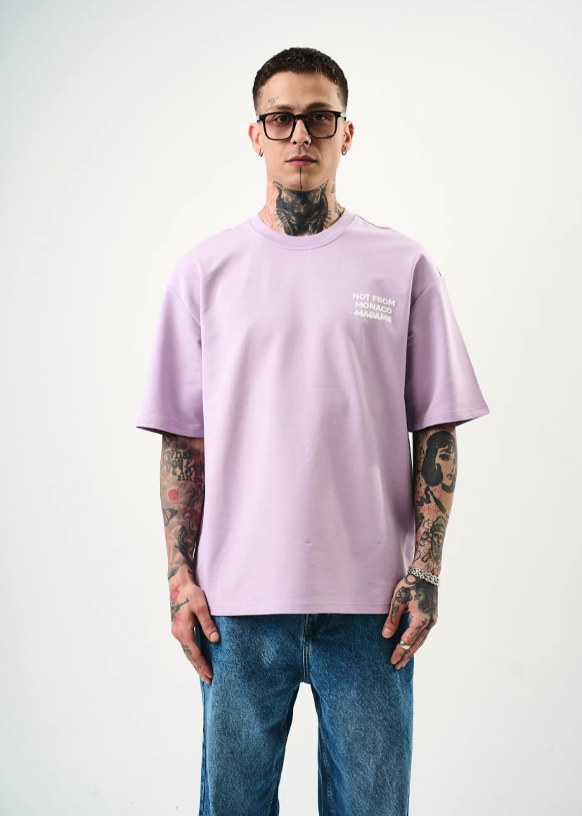 Tshirt Hallstarz Homme Not From Monaco Violet