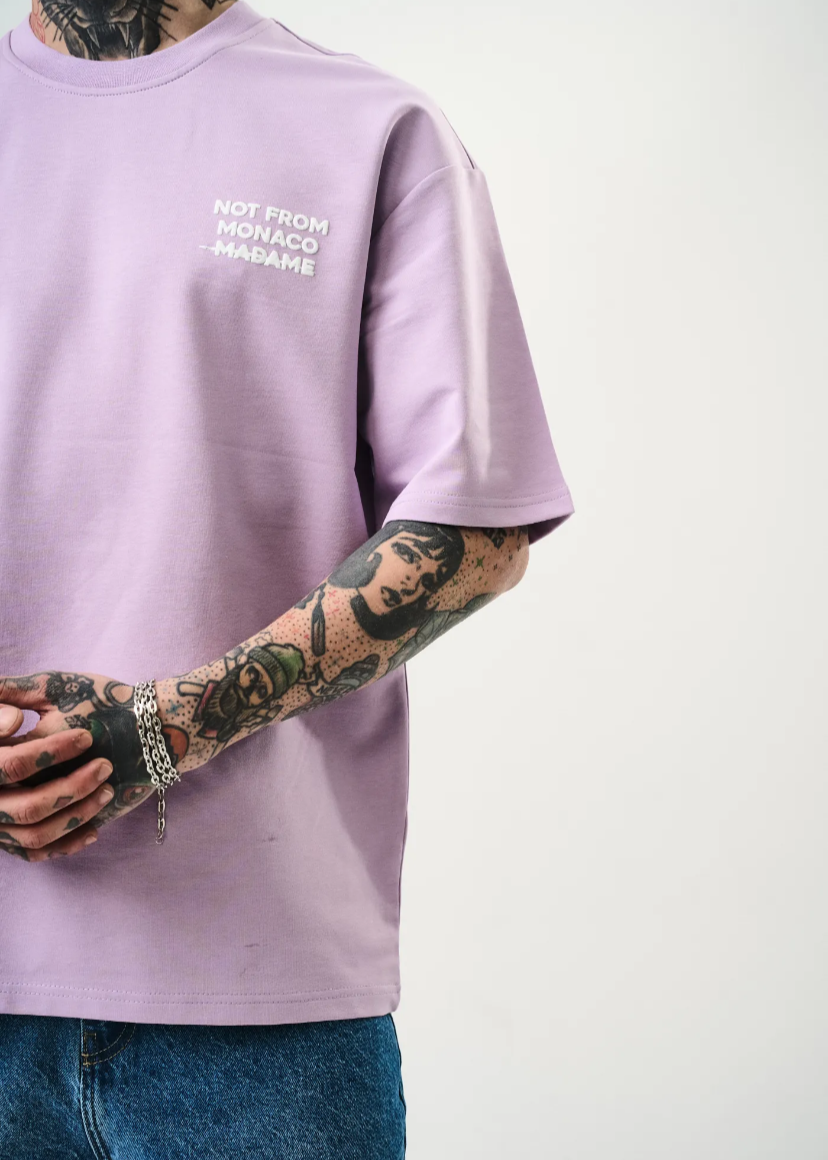 Tshirt Hallstarz Homme Not From Monaco Violet