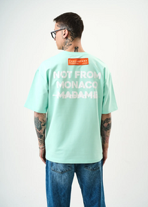 Tshirt Hallstarz Homme Not From Monaco Vert Menthe