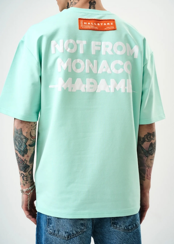 T-shirt oversize homme Hallstarz – Not From Monaco Madame Sako – Menthe