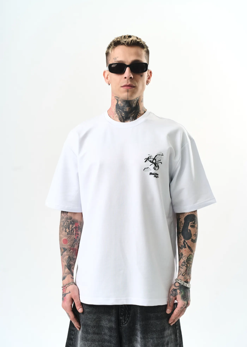 Tshirt Hallstarz Homme Pegasus Blanc