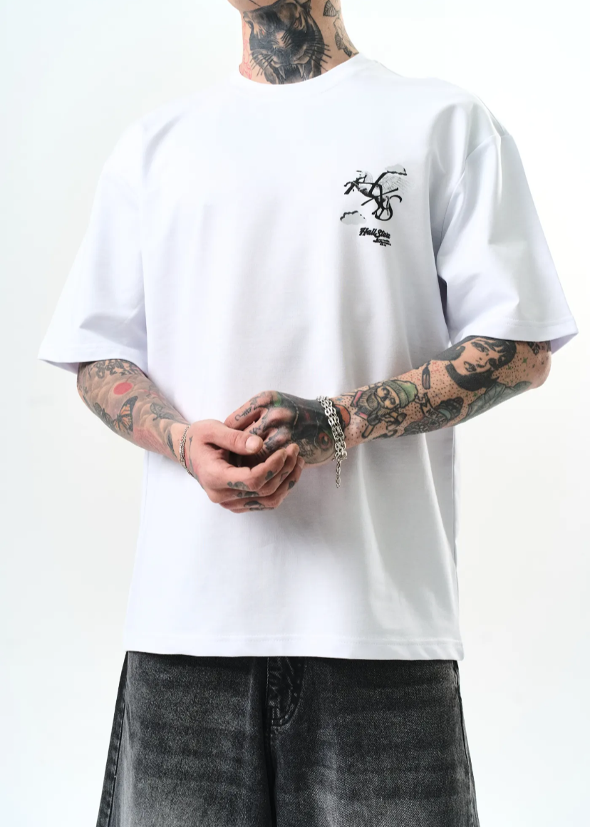 Tshirt Hallstarz Homme Pegasus Blanc