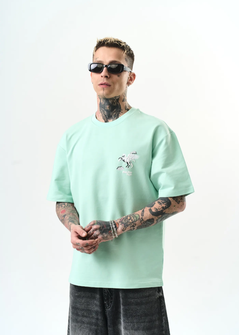Tshirt Hallstarz Homme Pegasus Vert Menthe