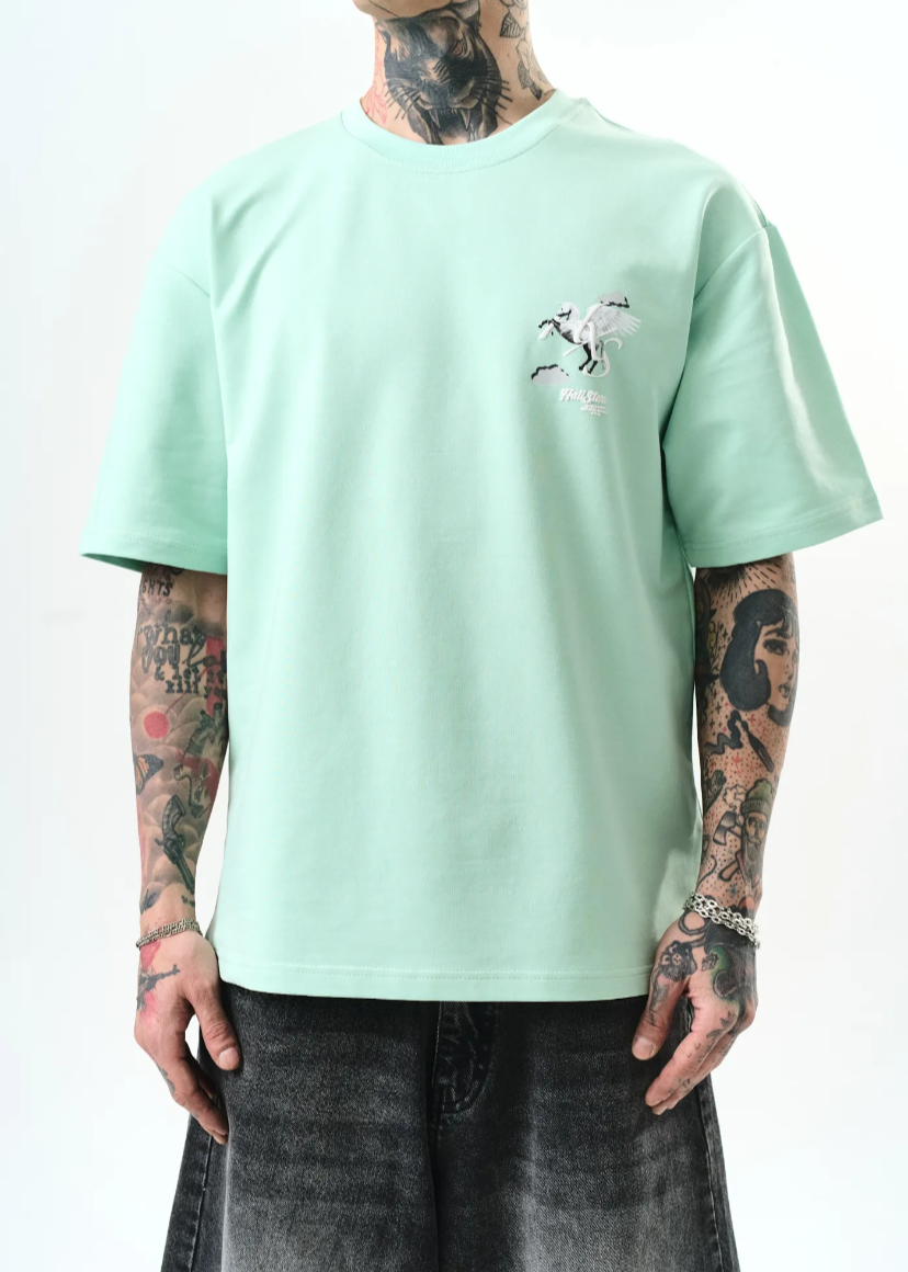 Tshirt Hallstarz Homme Pegasus Vert Menthe