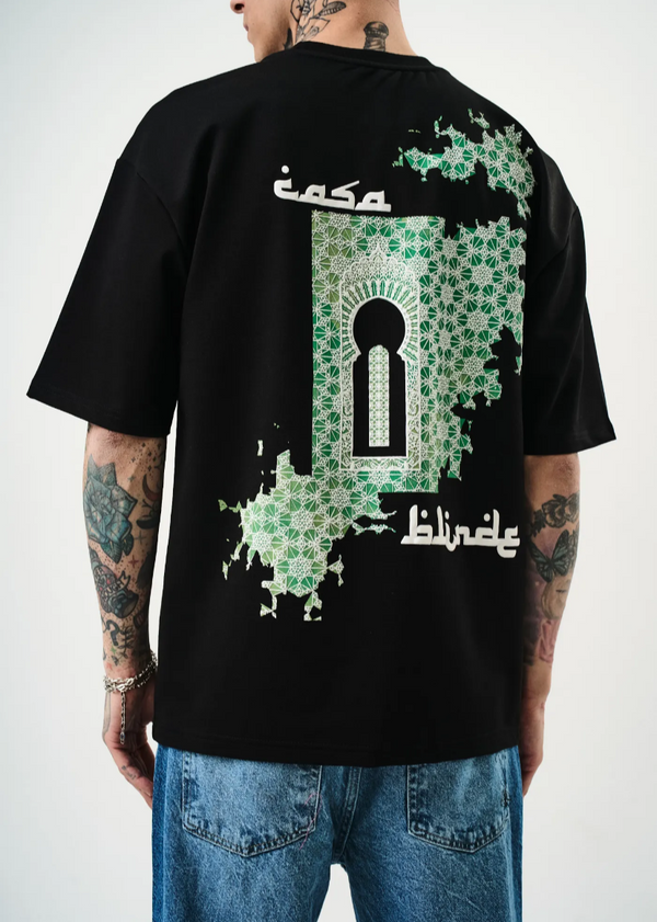 T-shirt Noir Hallstarz Imprimé Oriental ENZO – Noir