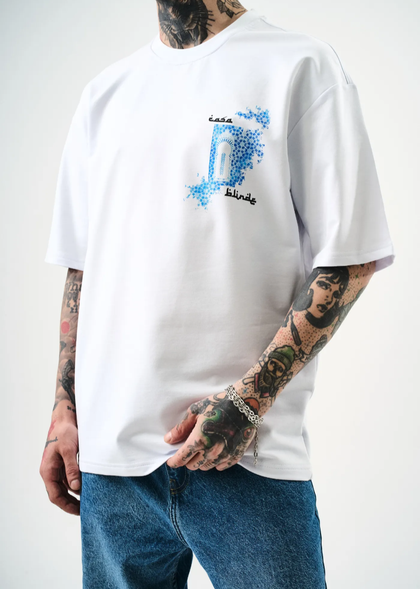 Tshirt Oversize Homme Blanc Hallstarz ENZO