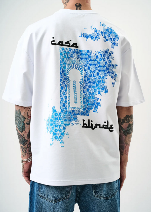 T-shirt Noir Hallstarz Imprimé Oriental ENZO – Blanc