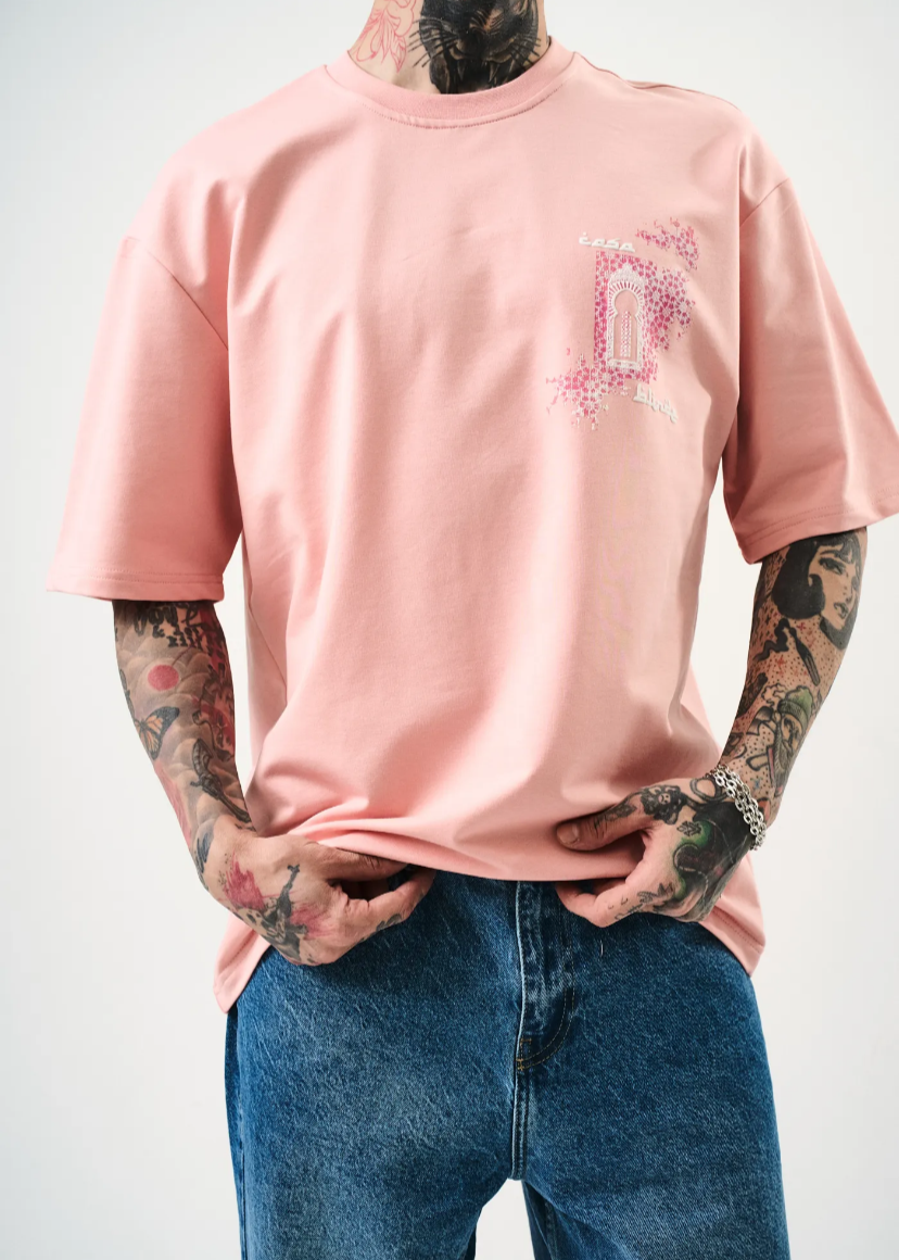 Tshirt Oversize Homme Rose Hallstarz ENZO