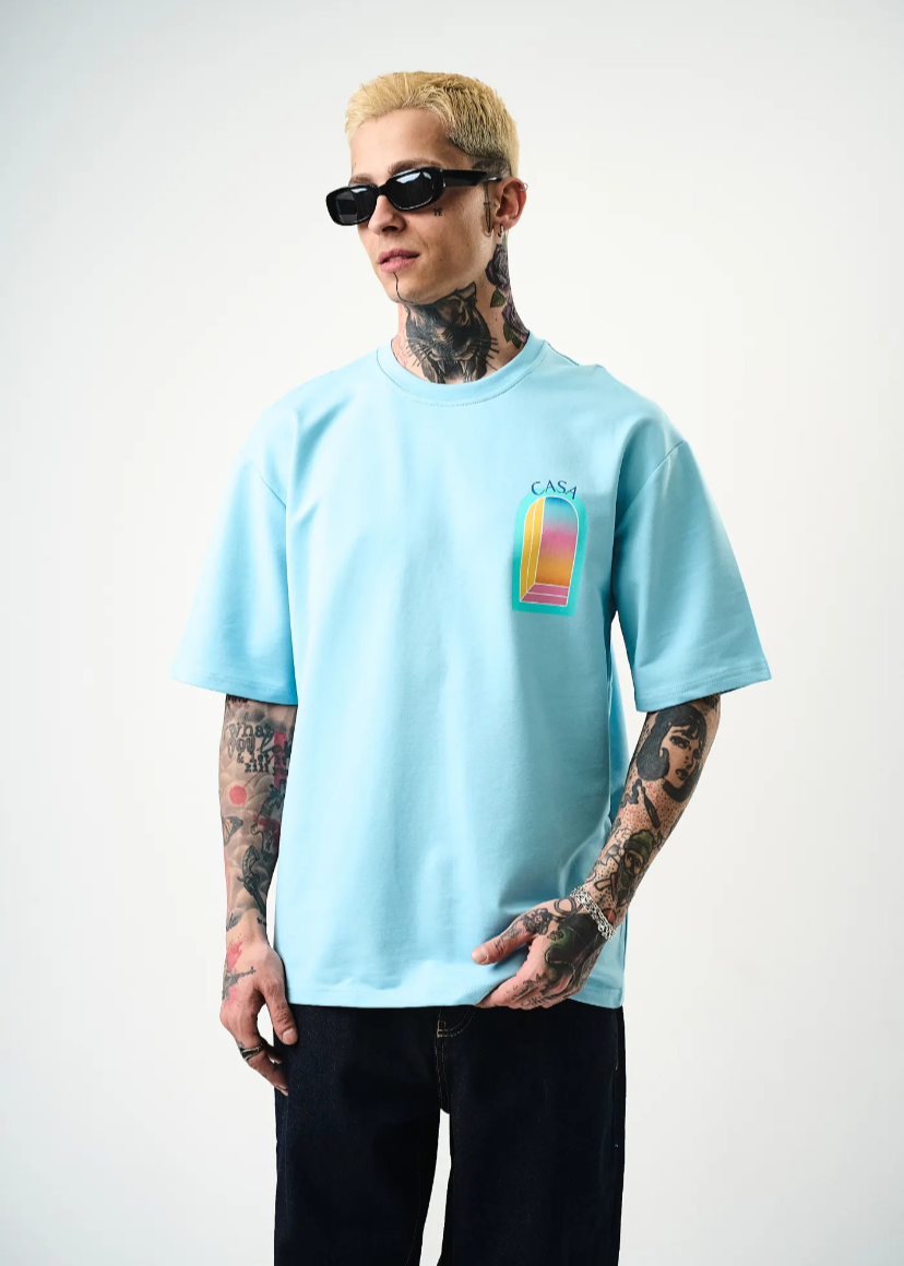Tshirt Homme Hallstarz Blanca Arche Bleu Ciel