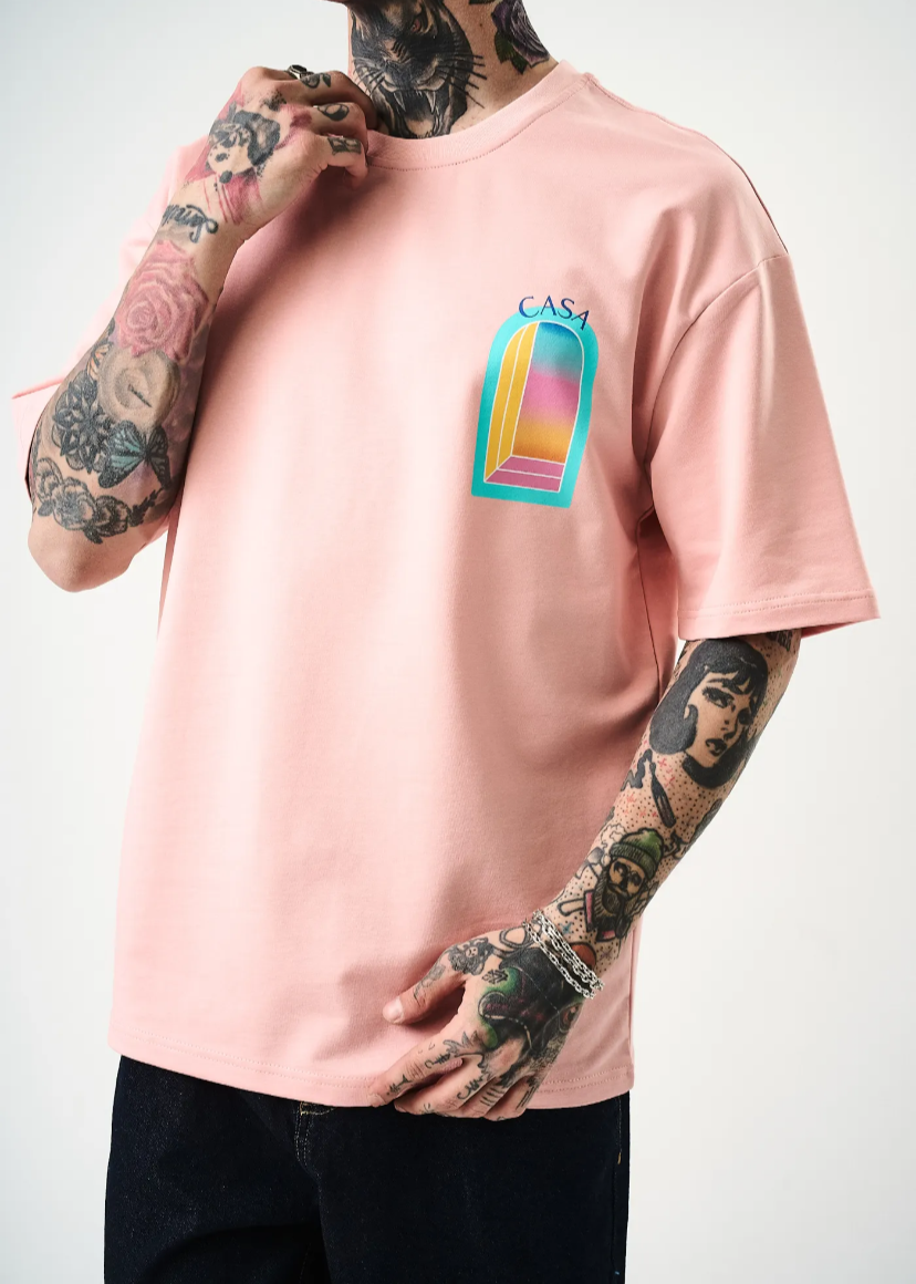 Tshirt Homme Hallstarz Blanca Arche Bleu Rose