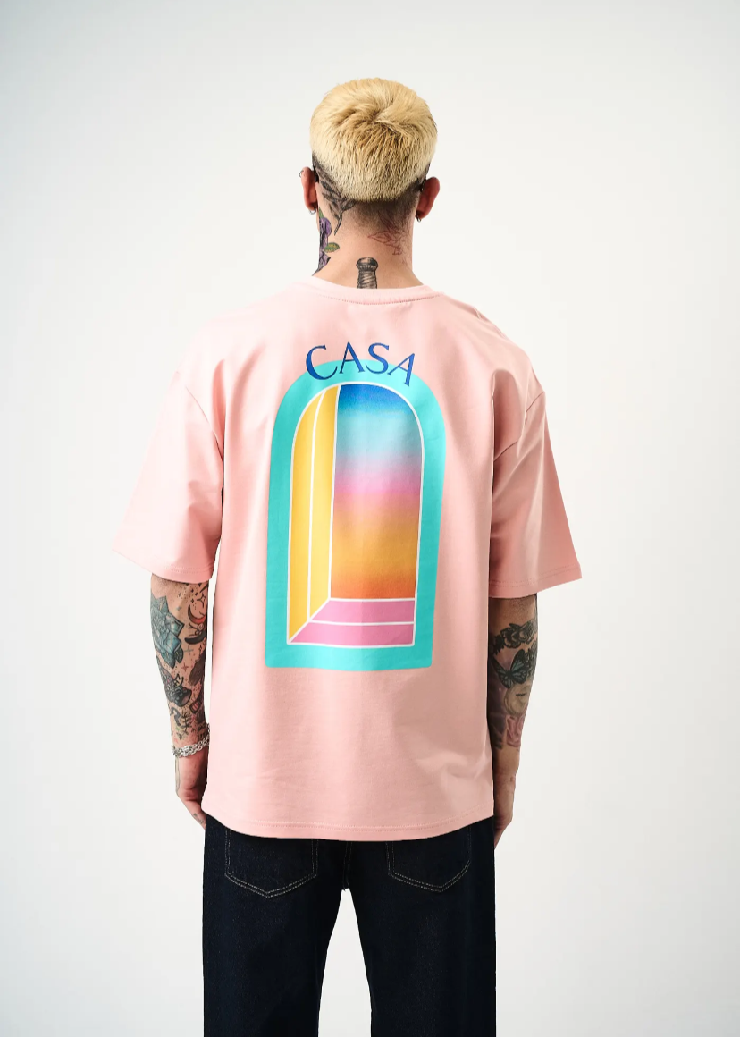 Tshirt Homme Hallstarz Blanca Arche Bleu Rose