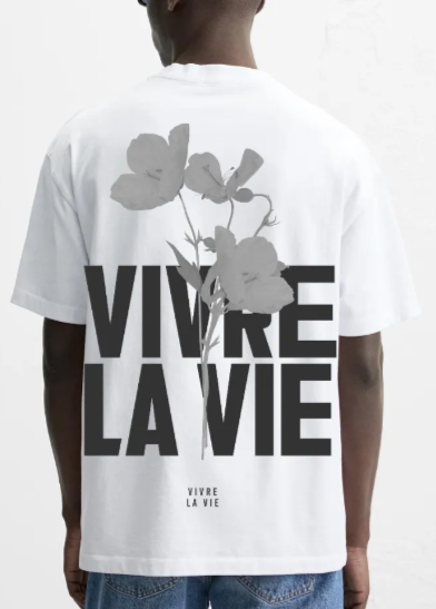 T-shirt Mixity Vivre La Vie - 100% Coton MX103 – Blanc