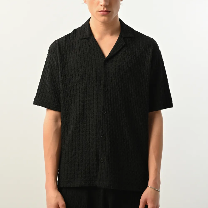 Chemise texturée légère à manches courtes Marrakech 2404