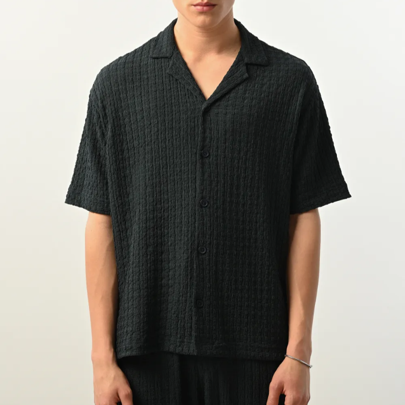 Chemise texturée légère à manches courtes Marrakech 2404