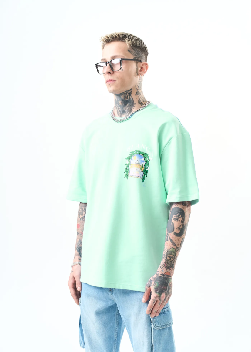 Tshirt Oversize Homme Blanca Menthe