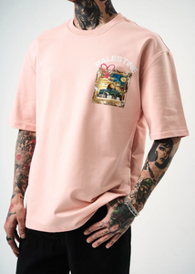 Tshirt Oversize Imprimé Palestine Rose Hallstarz
