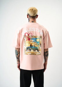 Tshirt Oversize Imprimé Palestine Rose Hallstarz