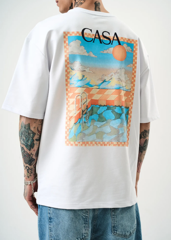 T-shirt Homme Oversize imprimé CASA Hallstarz 1607 – Blanc