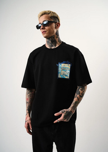 Tshirt oversize homme imprimé Marseille Noir