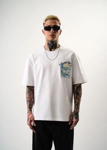 Tshirt oversize homme imprimé Marseille Blanc