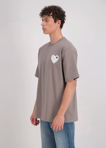 Tshirt Oversize Coeur ADJ Marron Blanc