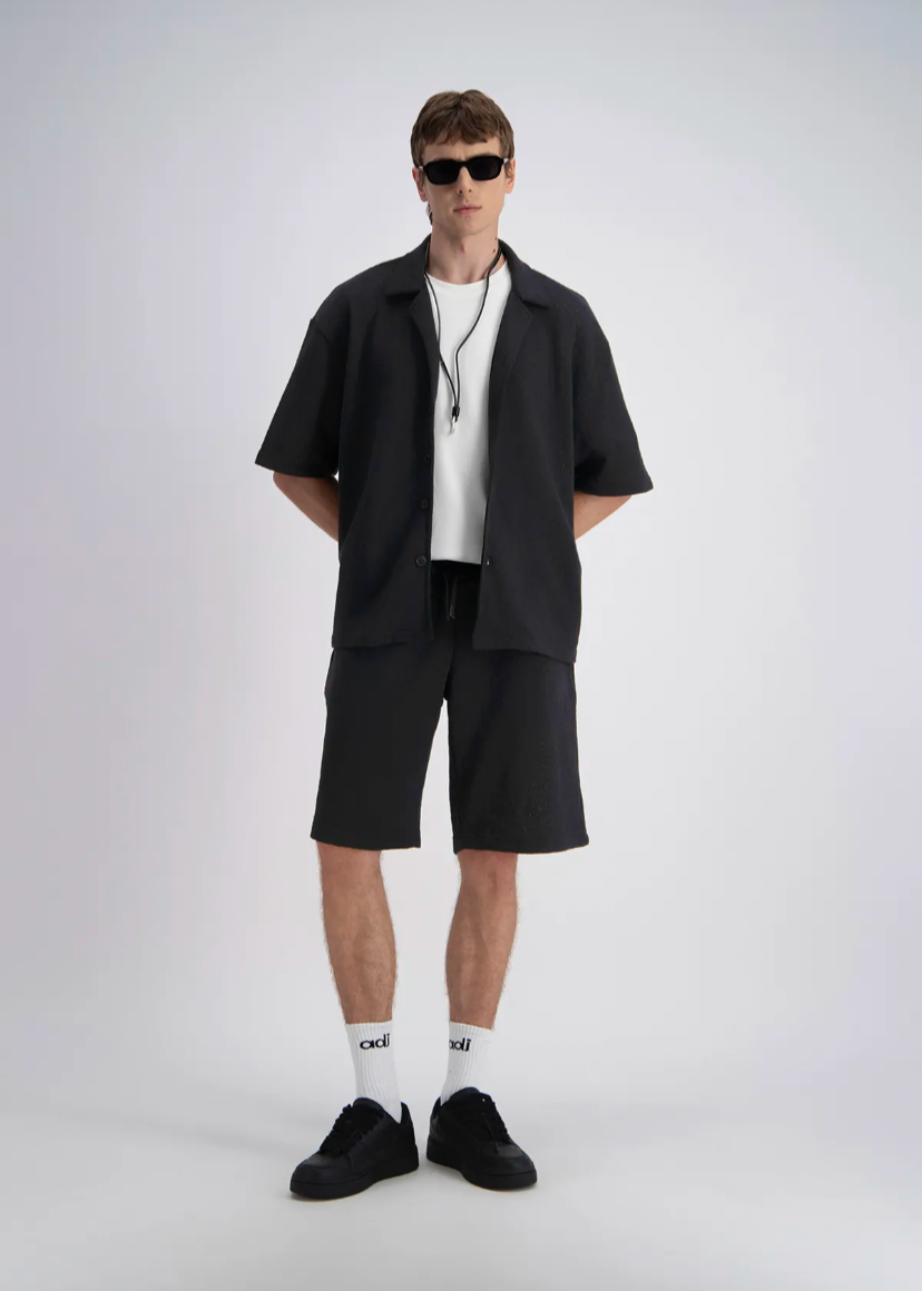 Chemise oversize Noire Unie ADJ