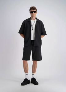 Chemise oversize Noire Unie ADJ