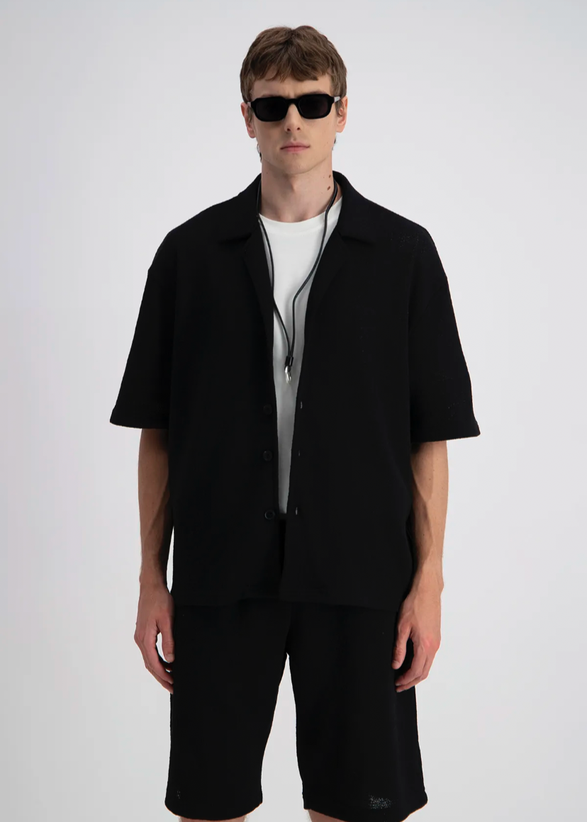 Chemise oversize Noire Unie ADJ
