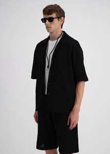 Chemise oversize Noire Unie ADJ